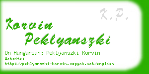 korvin peklyanszki business card